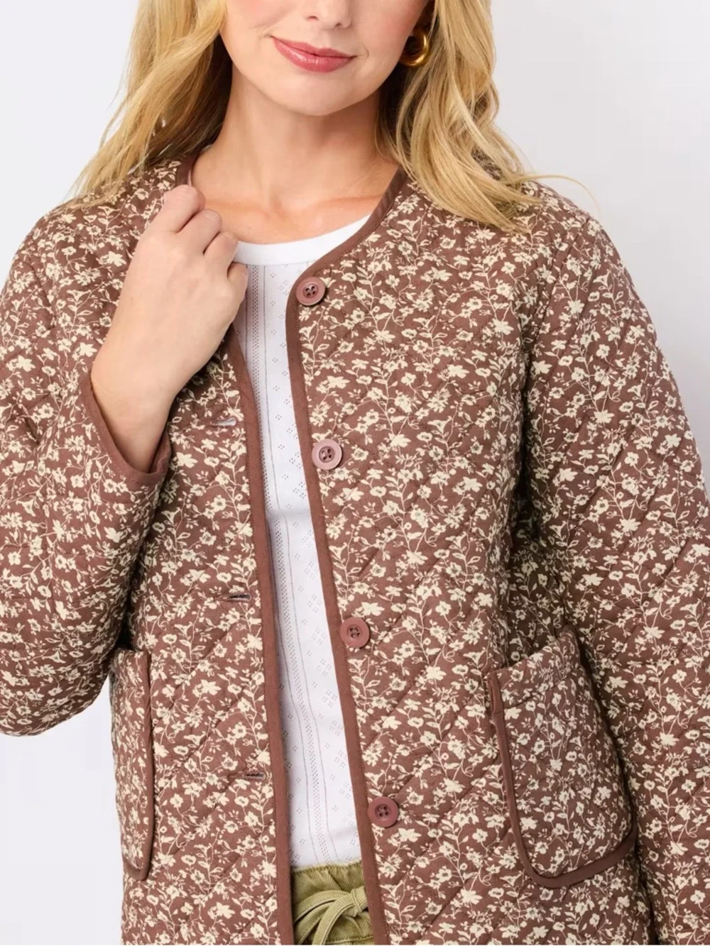 NWT (size S) MARKET & SPRUCE Patterned Quilted Jacket - Picture 3 of 10
